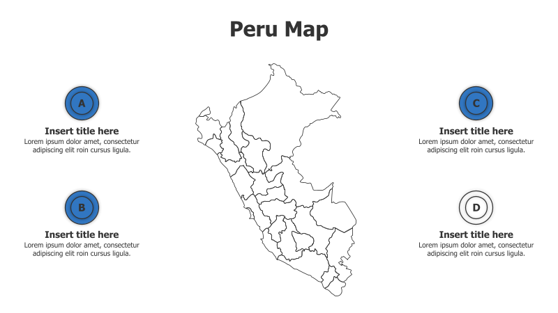 4 Points Outline Peru Map Infographic