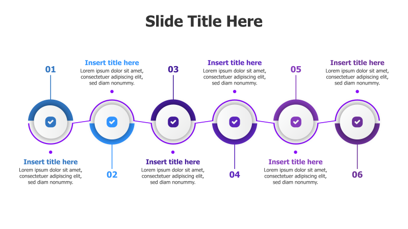 6-Step Continuous Circle Timeline