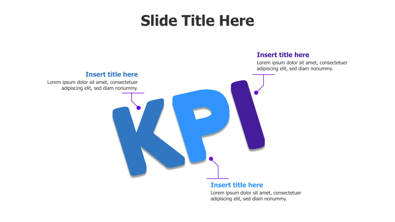 3-Point 3D KPI Letters Infographic