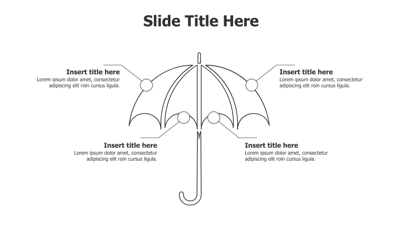 4 Points Outline Divided Umbrella Infographic