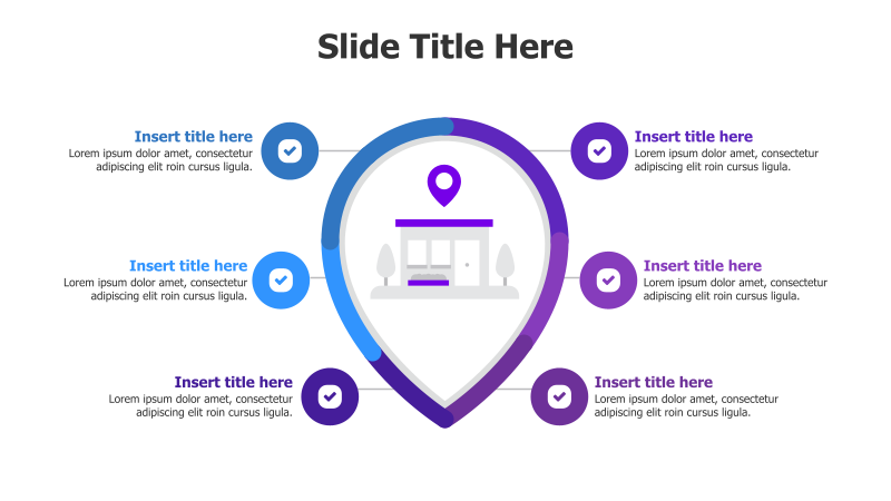 6-Point House with Location Pin Infographic