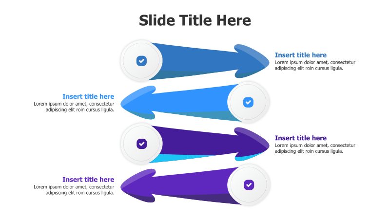 4-Step Process with Colored Arrows