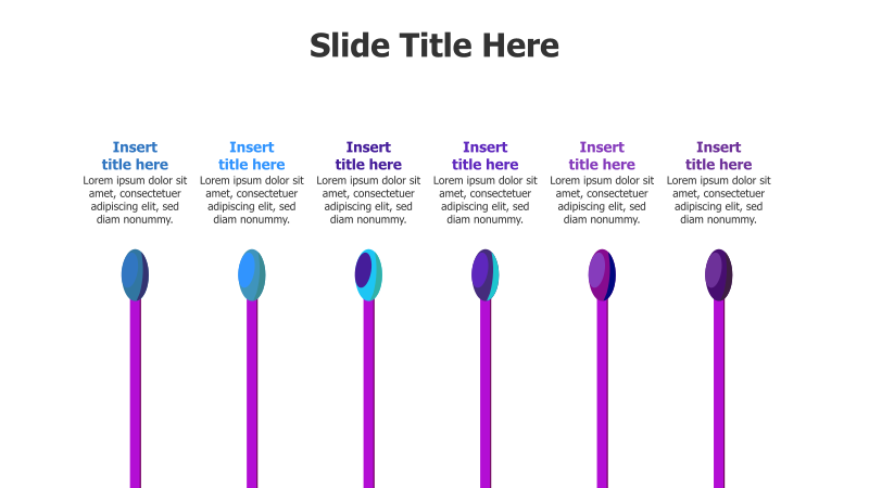 6-Point Colored Matchstick Infographic