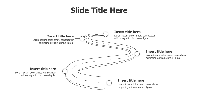 5-Point Curved Roadmap Infographic