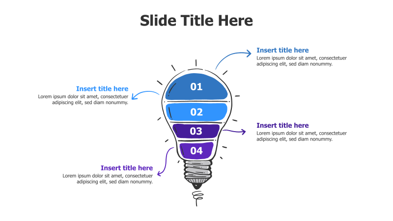 4-Point Lightbulb Infographic