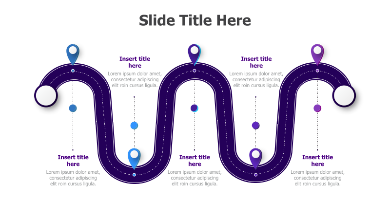 5-Step Wavy Roadmap Infographic
