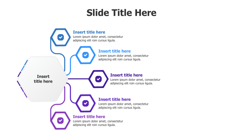 5-Point Branching Hexagon Infographic