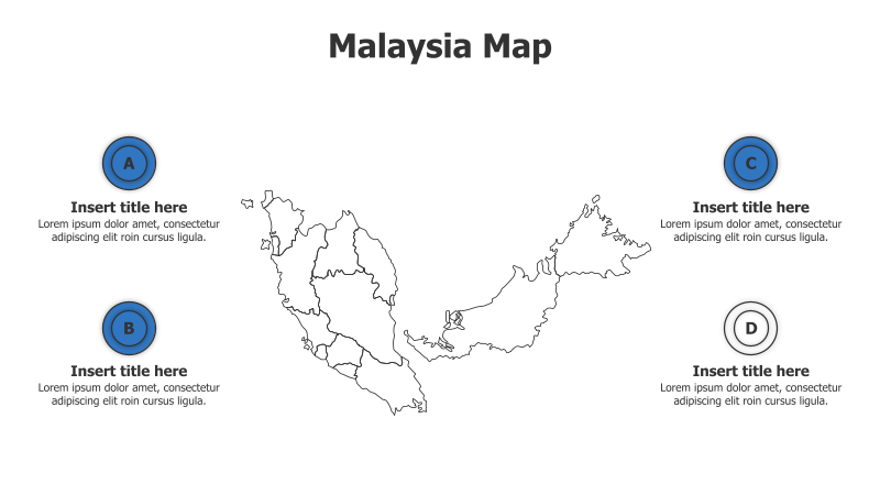 4-Point Outline Malaysia Map Infographic