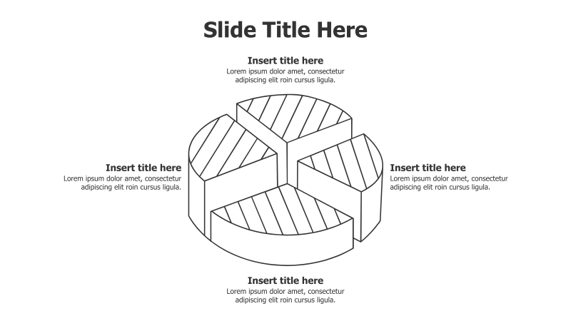 4-Point Divided Outline Pie Chart