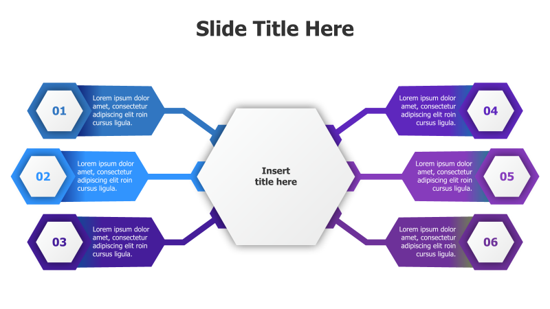 Hexagonal Branching Infographic - 6 Points