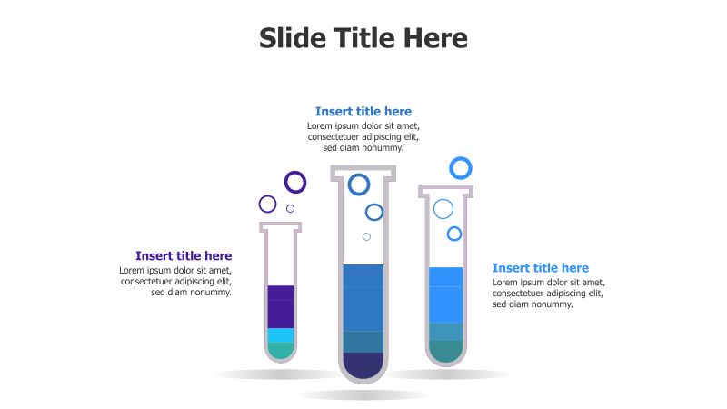 3 Colored Filled Test Tubes Infographic