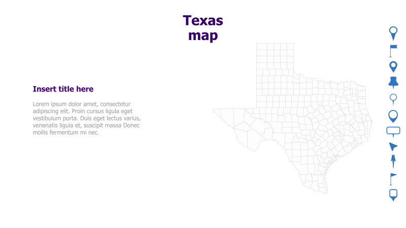 Texas Map with Text Placeholder
