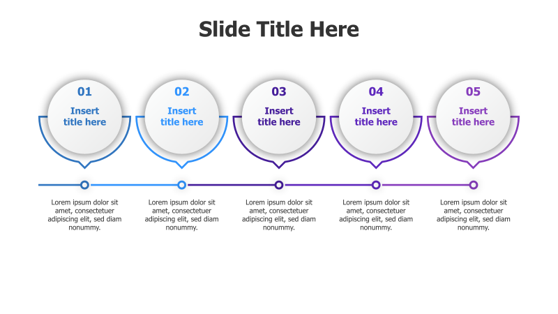 5-Step Linear Infographic with Colored Circles