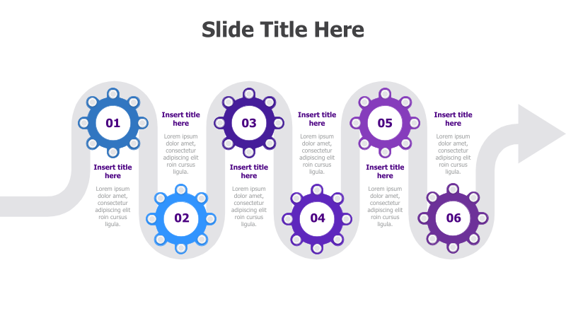 6-Step Circular Process with Cogs