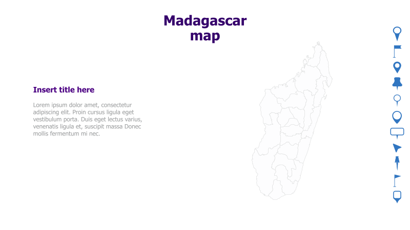 Madagascar Map with Text Placeholder
