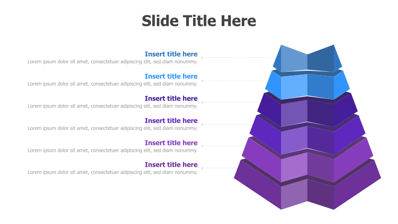 6-Level 3D Pyramid Diagram
