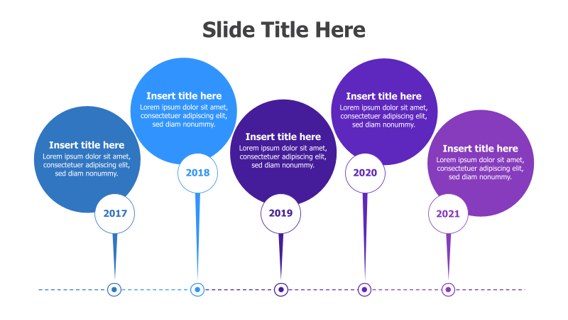 5-Point Timeline with Circular Markers