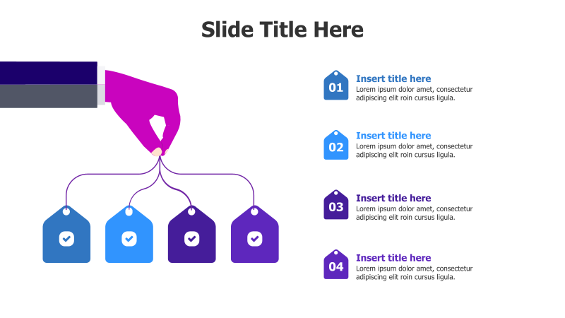 4-Point Hand Holding Labels Infographic