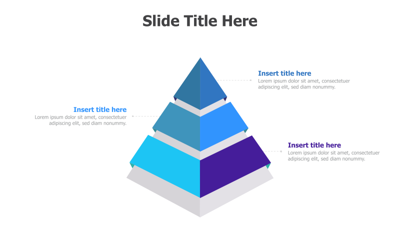 3-Level 3D Pyramid Diagram