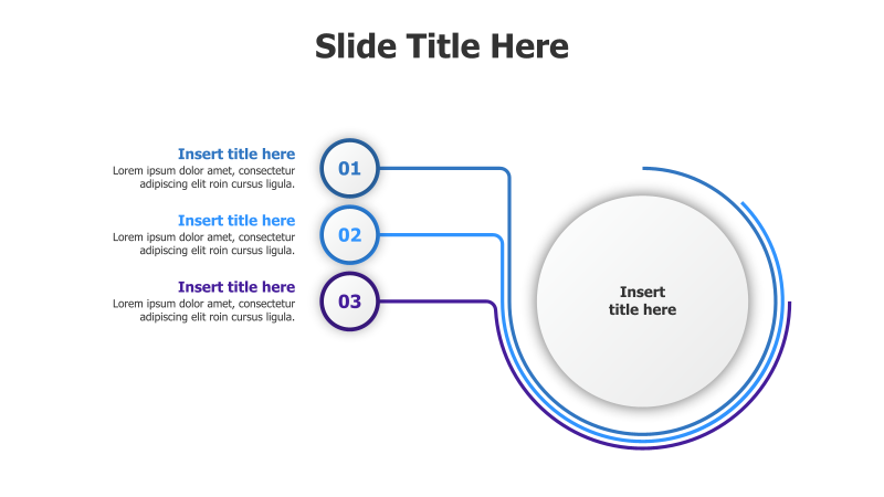 3 Points with Central Focus Infographic