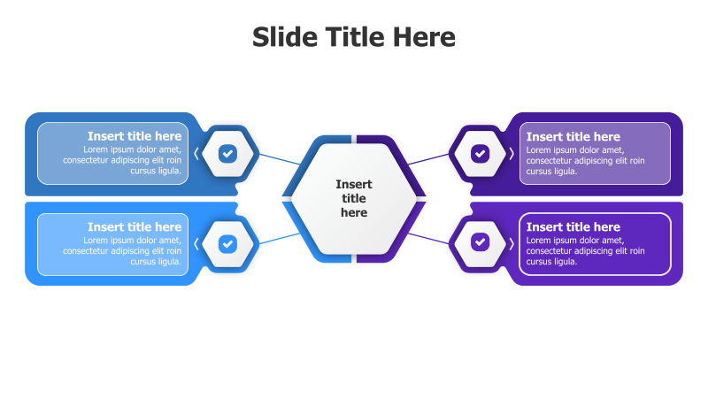 4-Point Hexagon Branching Infographic