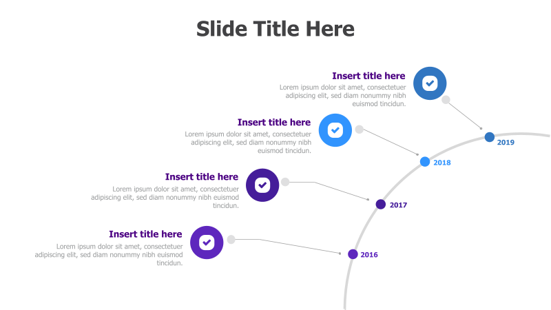 4-Point Timeline with Checkmarks