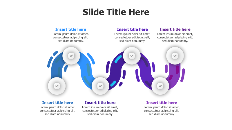 6-Point Curvy Flow Infographic