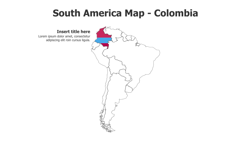 South America Map - Colombia Highlight