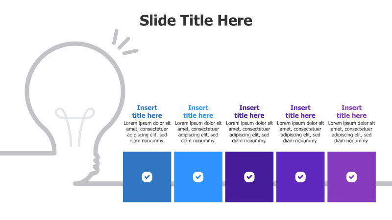 5 Points from Outlined Bulb Infographic