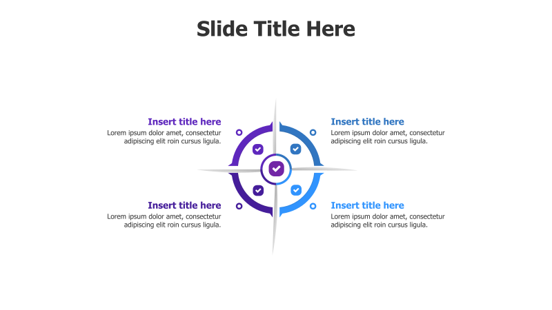 4-Point Divided Circle Infographic