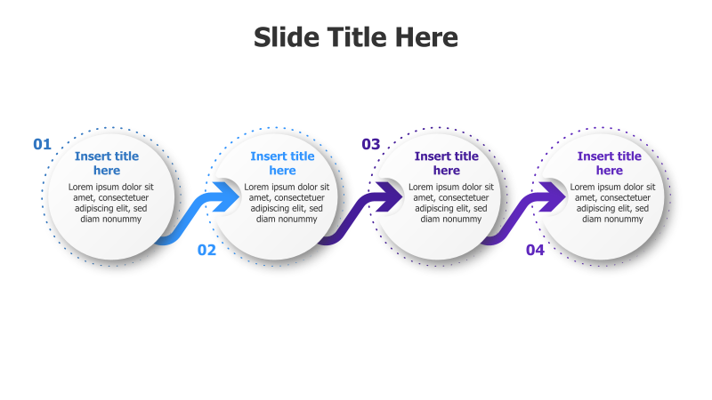 4-Step Sequential Process with Arrows