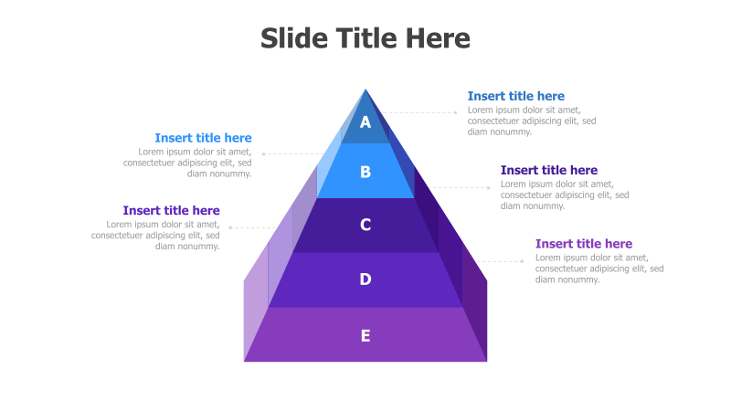 5-Level 3D Pyramid Diagram