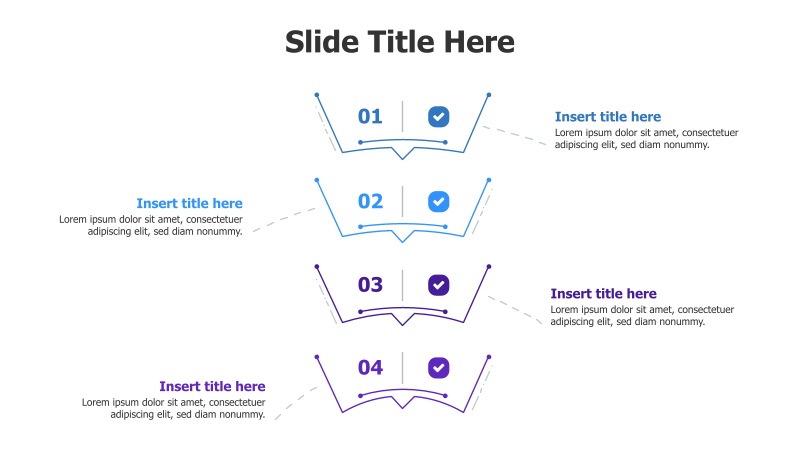 4-Step Process with Checkmark Icons