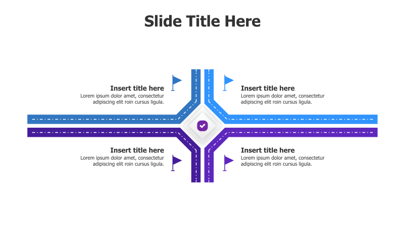 4-Point Roadmap with Flag Icons
