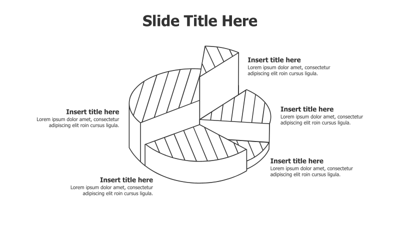 5-Point 3D Divided Pie Chart