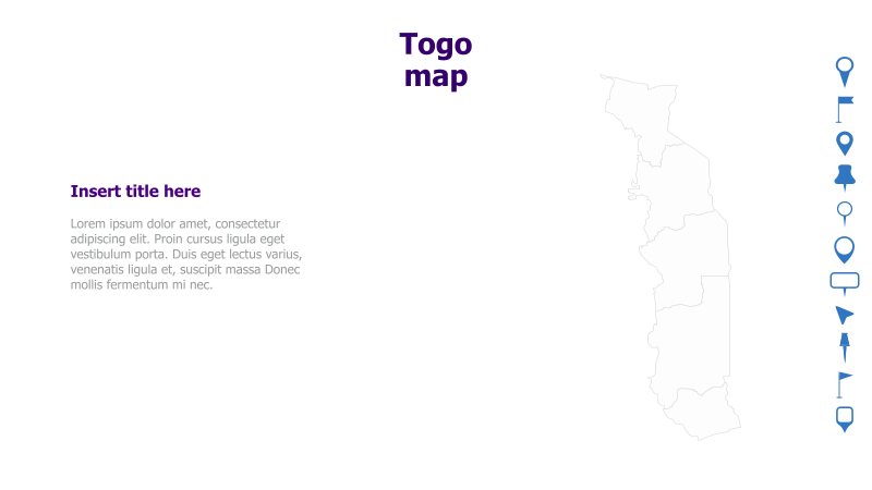Togo Map with Text Placeholder