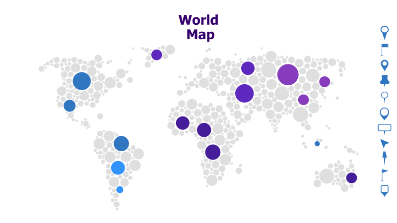 World Map with Bubble Markers