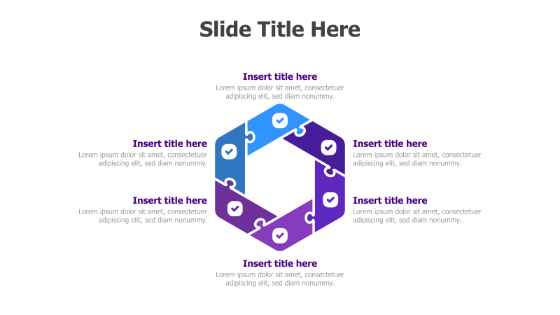 6-Part Hexagonal Process Diagram