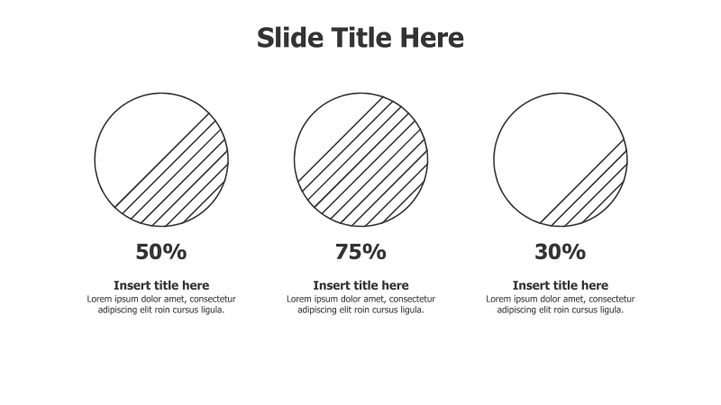 3 Points Different Filling Outline Circles Infographic