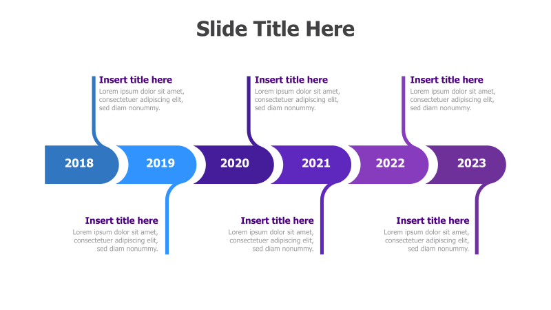 6-Point Timeline with 3D Arrows
