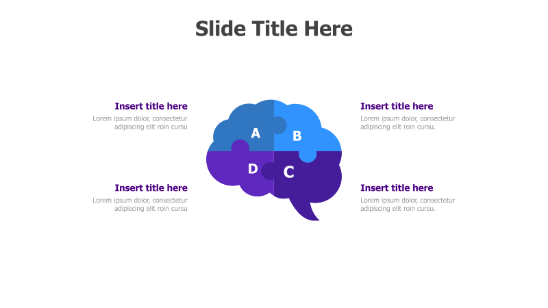 4-Part Brain Puzzle Diagram
