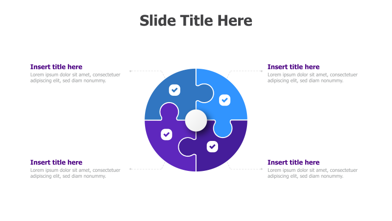 4-Part Circular Puzzle Diagram