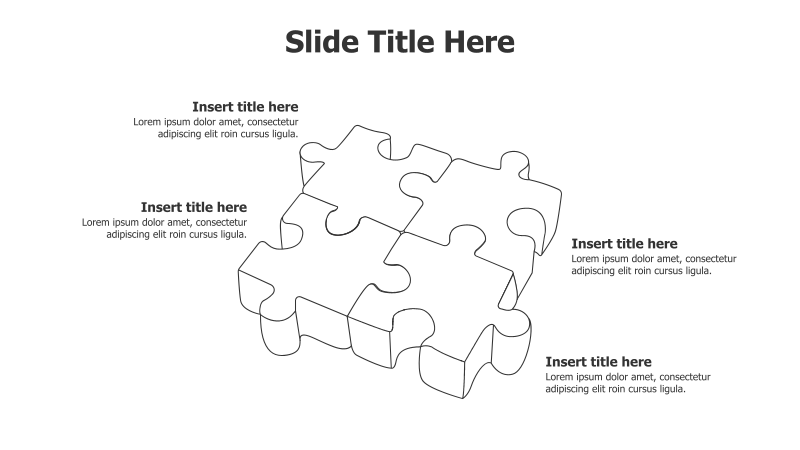 4-Point 3D Puzzle Infographic
