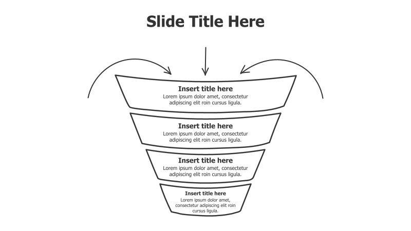 4-Point Curved Funnel Infographic