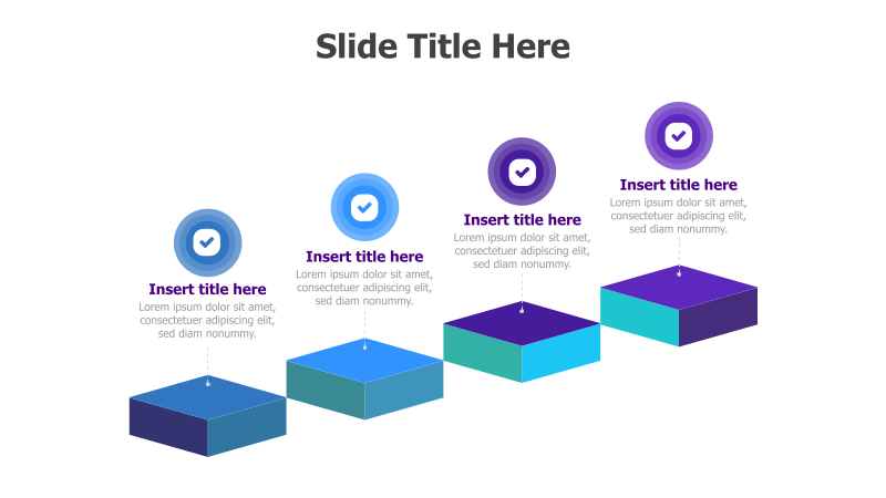 4-Step 3D Rising Blocks Diagram
