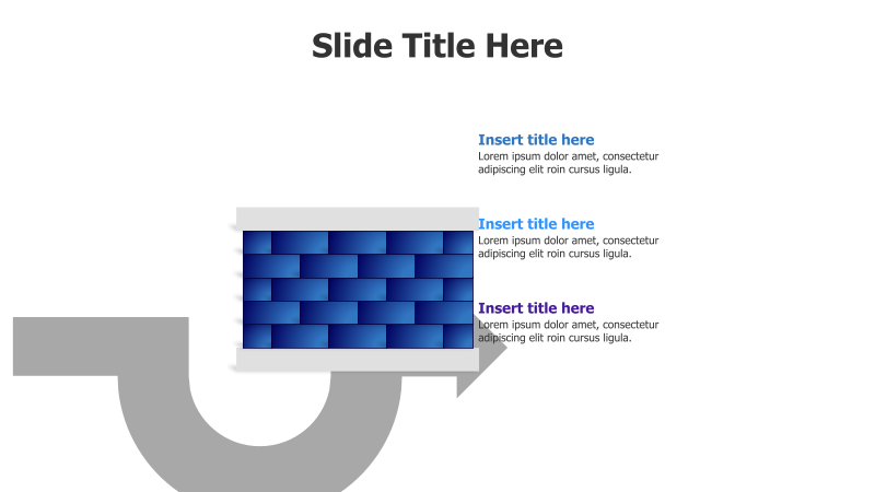 3-Point Colored Wall with Arrow Infographic