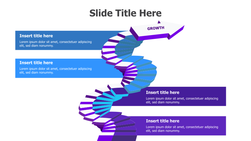 4-Step 3D Spiral Ladder Diagram