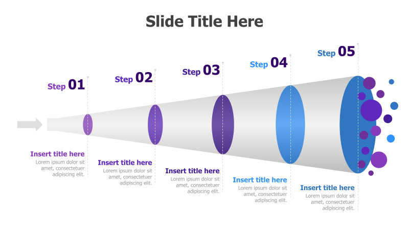 5-Step Horizontal Funnel Diagram
