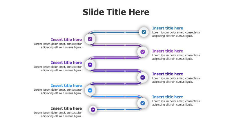 6-Point Zigzag Roadmap Infographic