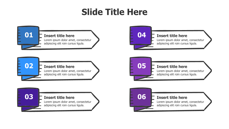 6-Point Twisted Paper Infographic